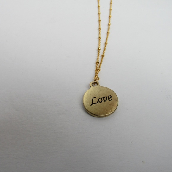 Love Gold Rhinestone Necklace - Picture 4 of 5